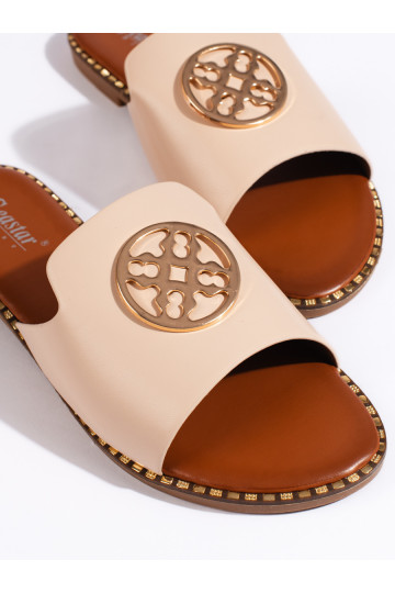 Béžové nazouváky dámské ploché 2