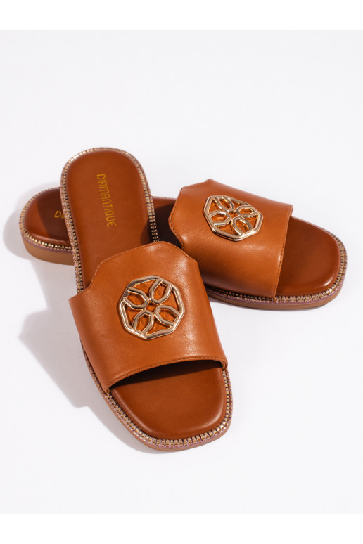 Nazouváky dámské ploché camelové