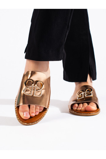 Stylové dámské zlaté nazouváky