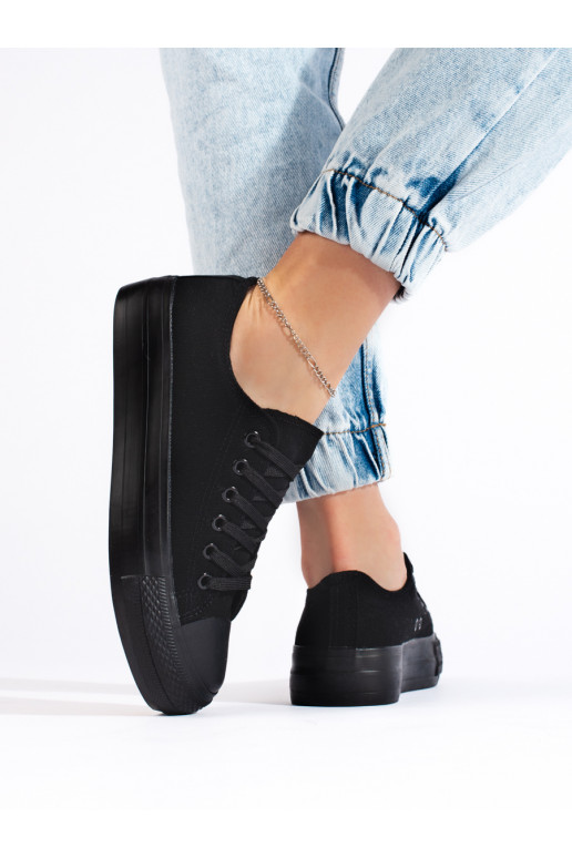 Černé dámské tenisky na platformě