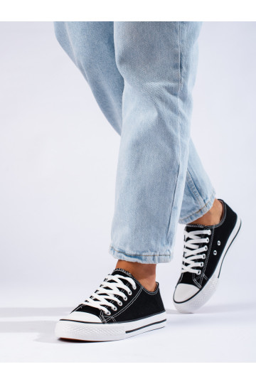 Černé klasické růžové tenisky