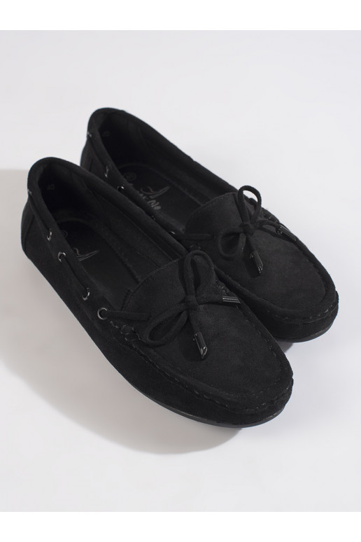 Pohodlné semišové mokasíny dámské černé