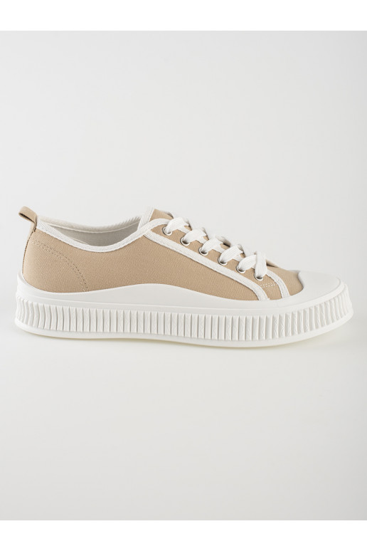 Tmavě béžové dámské tenisky na platformě