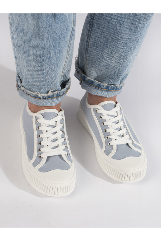 Světle modré dámské tenisky na platformě