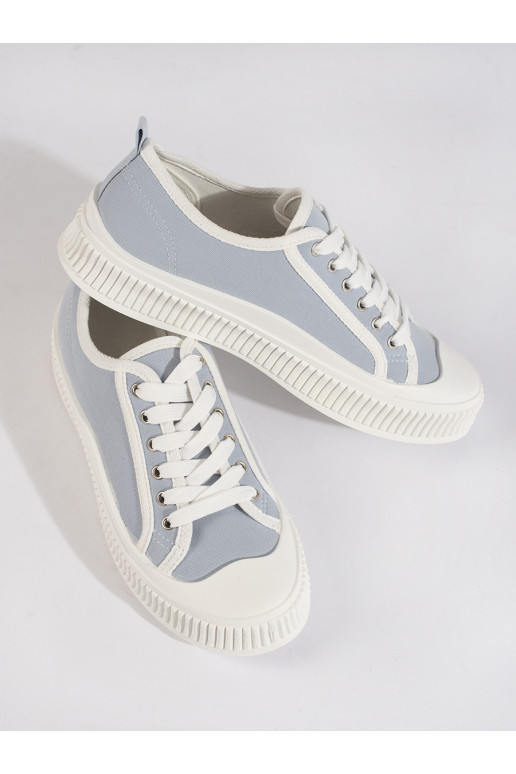 Světle modré dámské tenisky na platformě