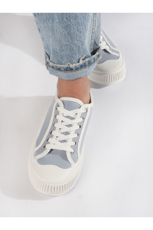 Světle modré dámské tenisky na platformě