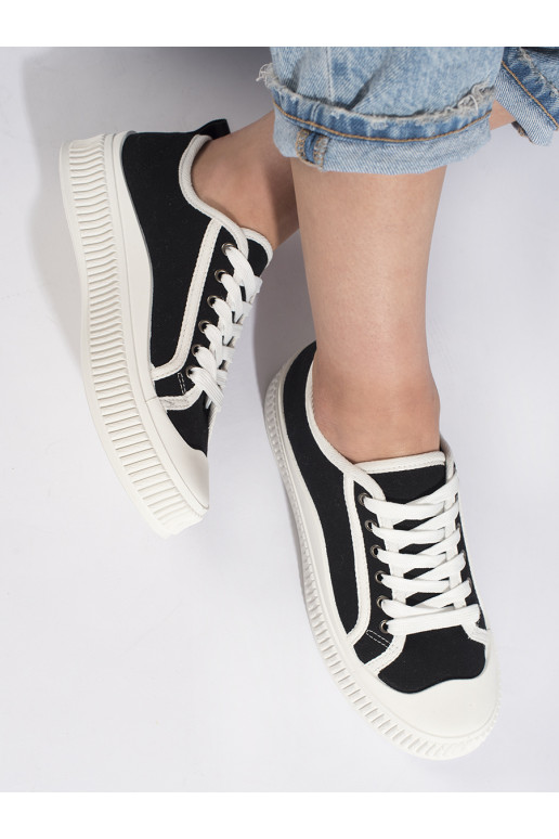 Černé dámské tenisky na platformě