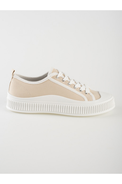 Béžové dámské tenisky na platformě
