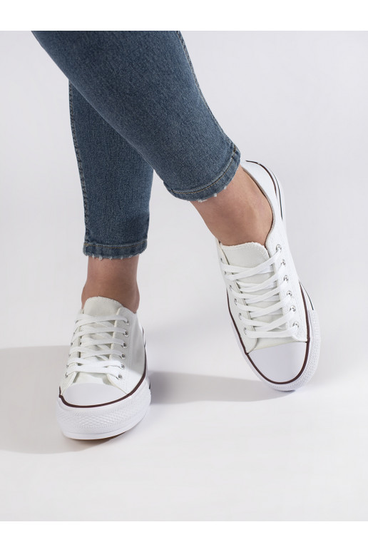 Bílé dámské tenisky na platformě
