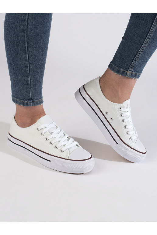 Bílé dámské tenisky na platformě