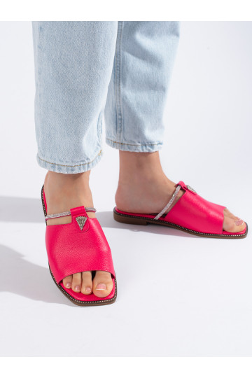 Dámské růžové ploché nazouváky 2