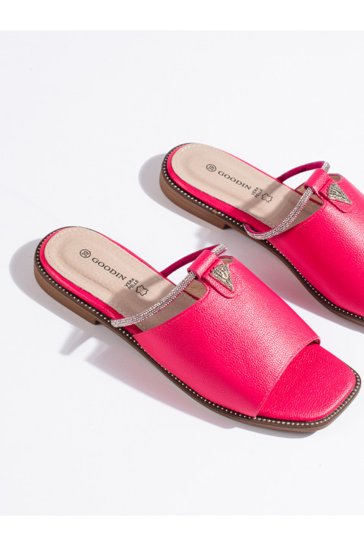 Dámské růžové ploché nazouváky