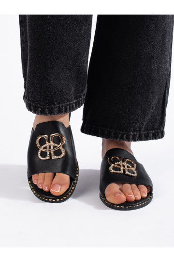 Stylové dámské černé nazouváky 2