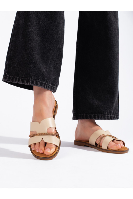 Elegantní dámské béžové nazouváky