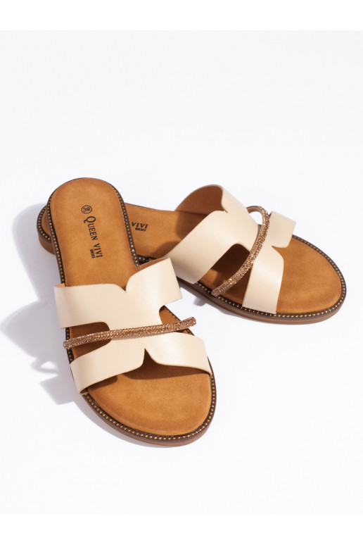 Elegantní dámské béžové nazouváky