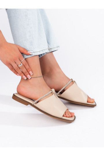 Dámské béžové ploché nazouváky 2