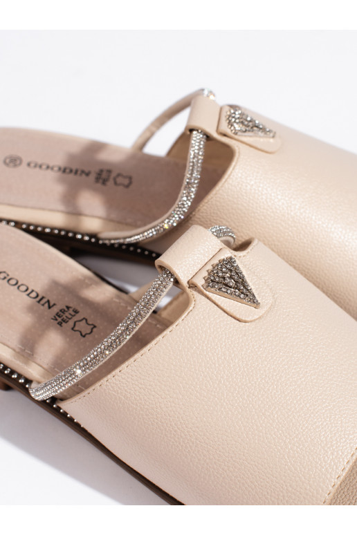 Dámské béžové ploché nazouváky