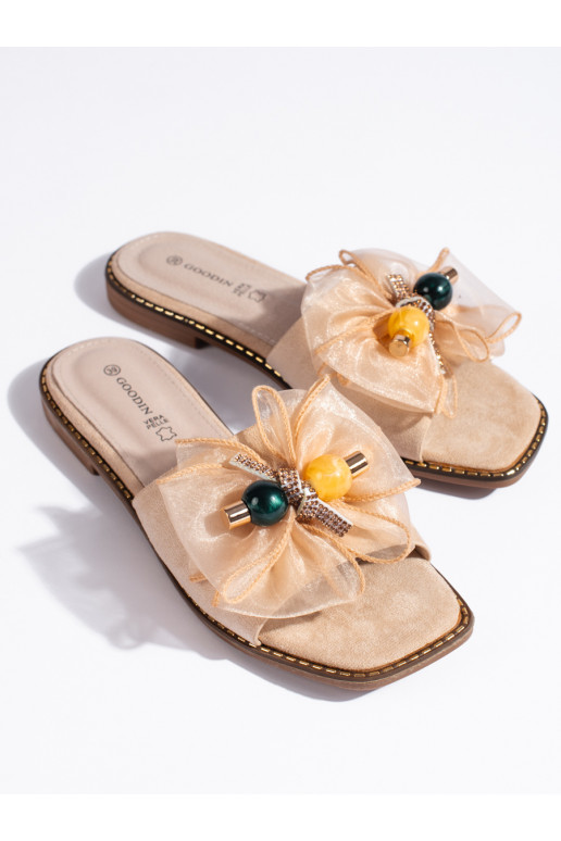 Béžové klasické dámské nazouváky Béžové klasické dámské nazouváky