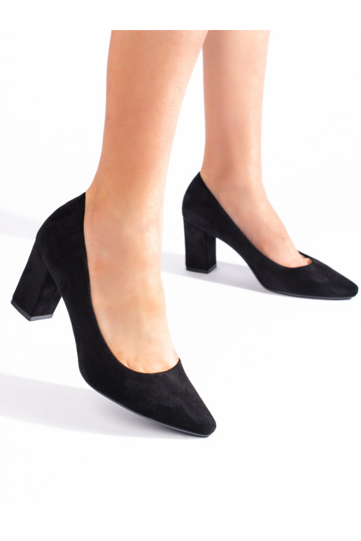 Pohodlné černé semišové lodičky Sergio Leone Pohodlné černé semišové lodičky Sergio Leone