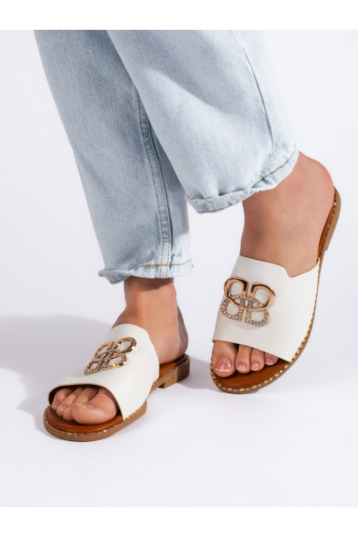 Stylové dámské bílé nazouváky