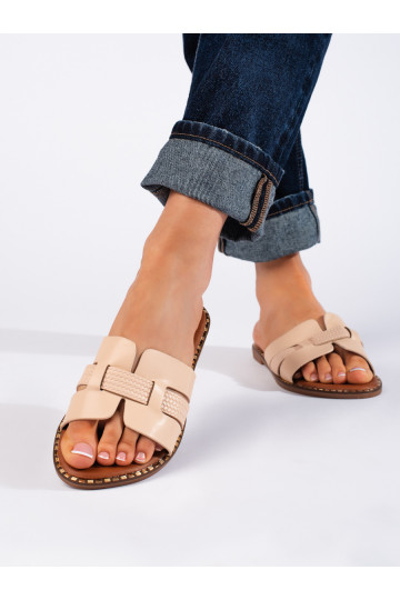 Béžové klasické dámské pantofle 2