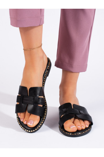 Černé dámské pantofle 2