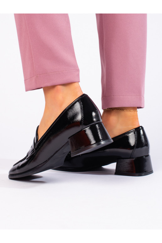 Lakované mokasíny černé Sergio Leone