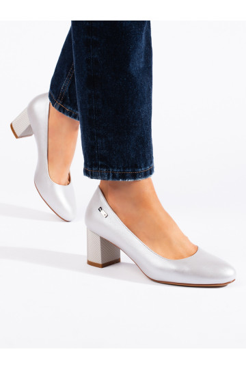 Stříbrné dámské lodičky na sloupku Sergio Leone