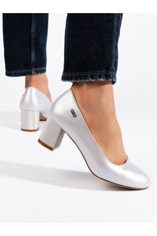 Stříbrné dámské lodičky na sloupku Sergio Leone