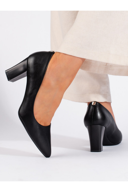 Dámské černé lodičky na sloupku Sergio Leone