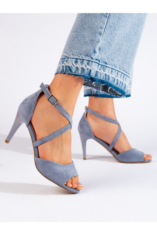Elegantní dámské sandály na tenkém podpatku modré Sergio Leone