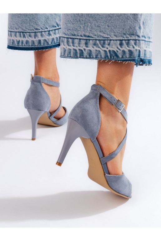 Elegantní dámské sandály na tenkém podpatku modré Sergio Leone