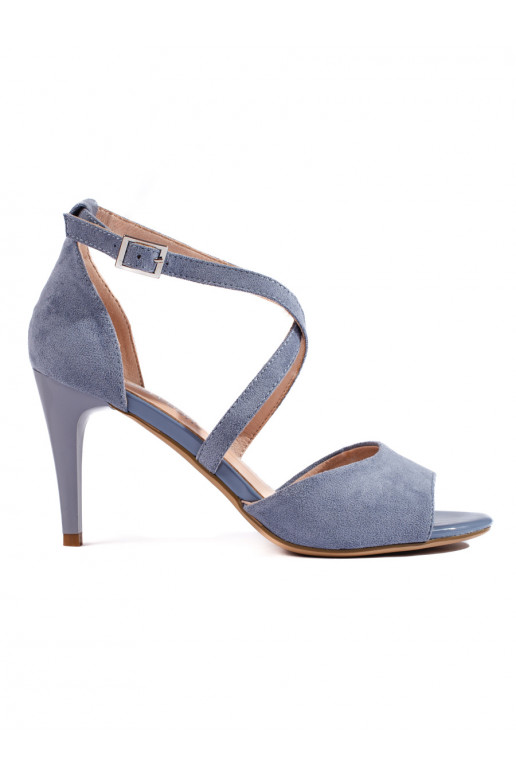 Elegantní dámské sandály na tenkém podpatku modré Sergio Leone
