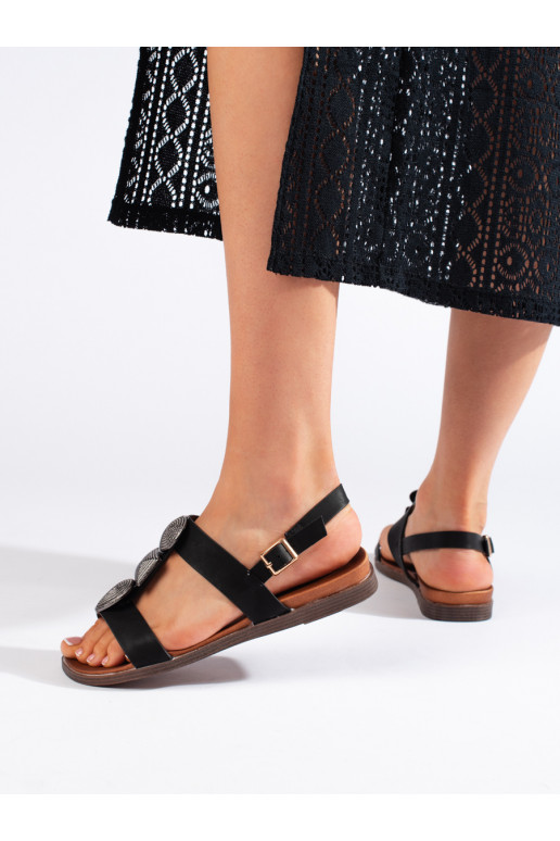 Dámské černé sandály ploché