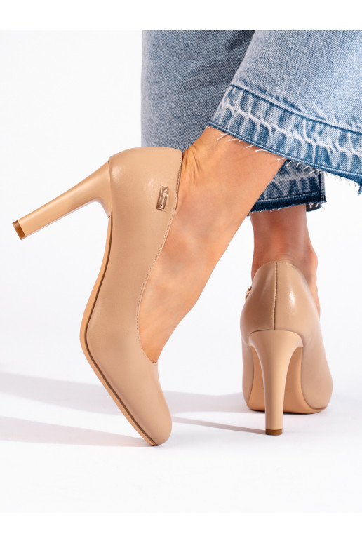 Klasické béžové lodičky na vysokém podpatku Sergio Leone