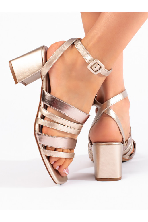 Zlaté dámské sandály s pásky Sergio Leone