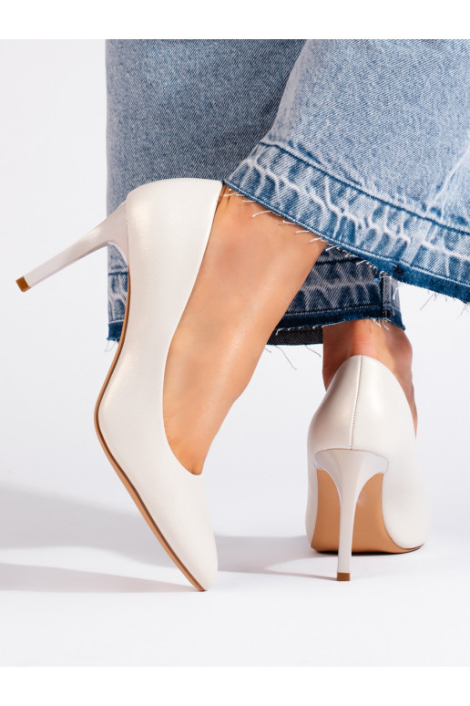 Klasické bílé dámské lodičky Sergio Leone