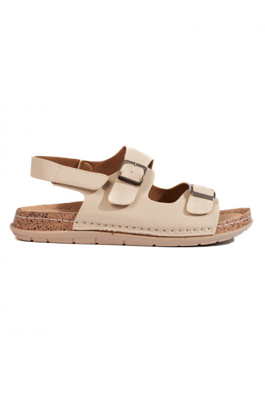 Béžové dámské sandály