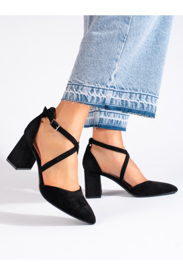 Semišové černé dámské lodičky Sergio Leone 2