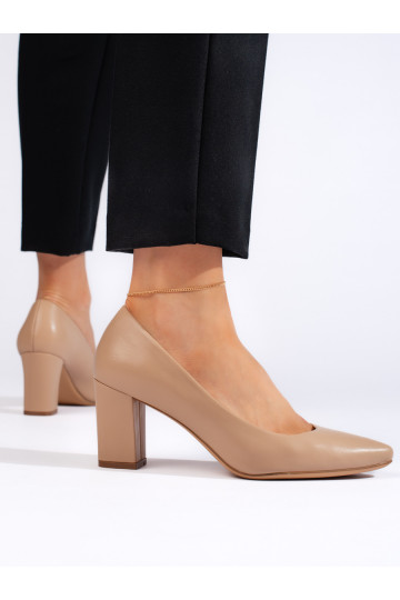 Pohodlné béžové lodičky Sergio Leone