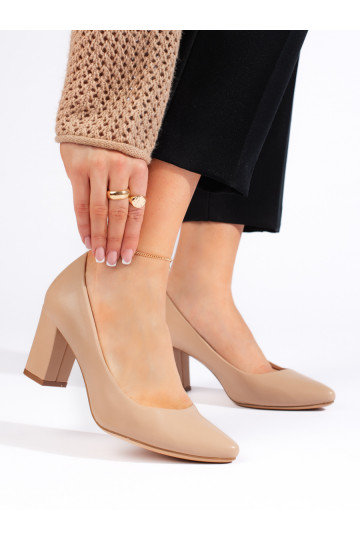 Pohodlné béžové lodičky Sergio Leone 2