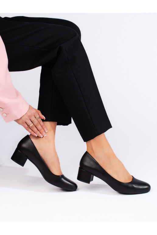 Elegantní černé lodičky na nízkém podpatku Sergio Leone