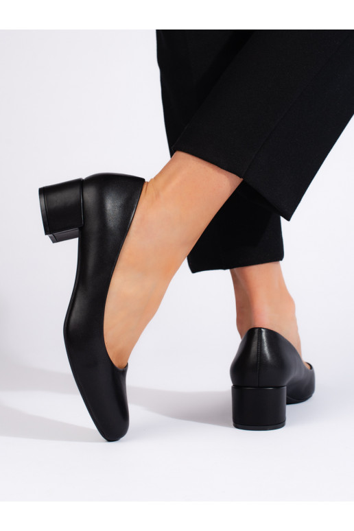 Elegantní černé lodičky na nízkém podpatku Sergio Leone