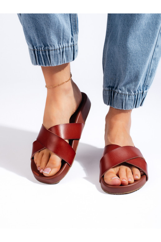 Nazouváky dámské hnědé se širokými pásky Sergio Leone