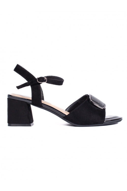 Černé elegantní sandály na sloupku Sergio Leone