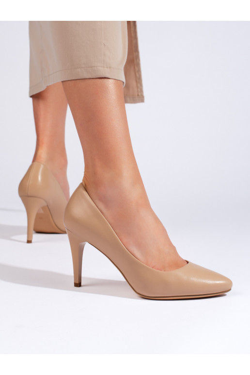 Béžové lodičky na tenkém podpatku Sergio Leone
