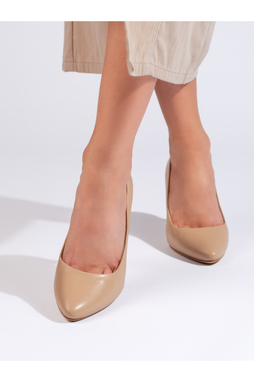 Béžové lodičky na tenkém podpatku Sergio Leone