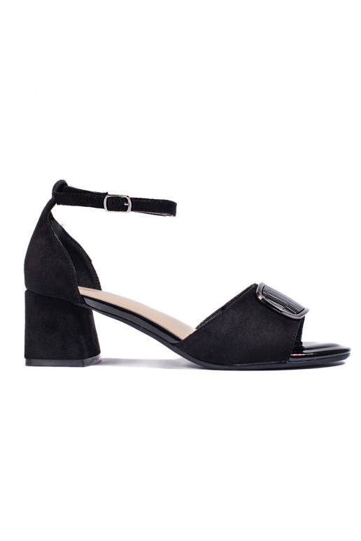 Černé sandály na podpatku Sergio Leone