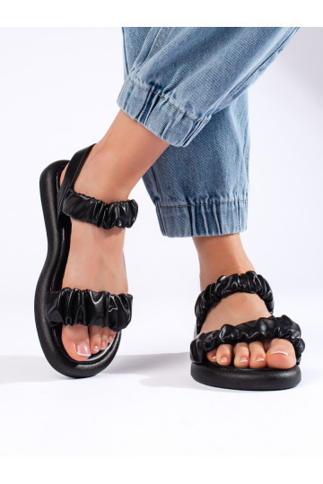 Hnědé pohodlné nazouvací dámské sandály