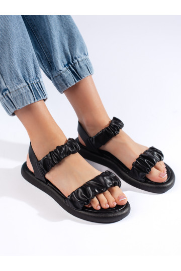 Hnědé pohodlné nazouvací dámské sandály 2